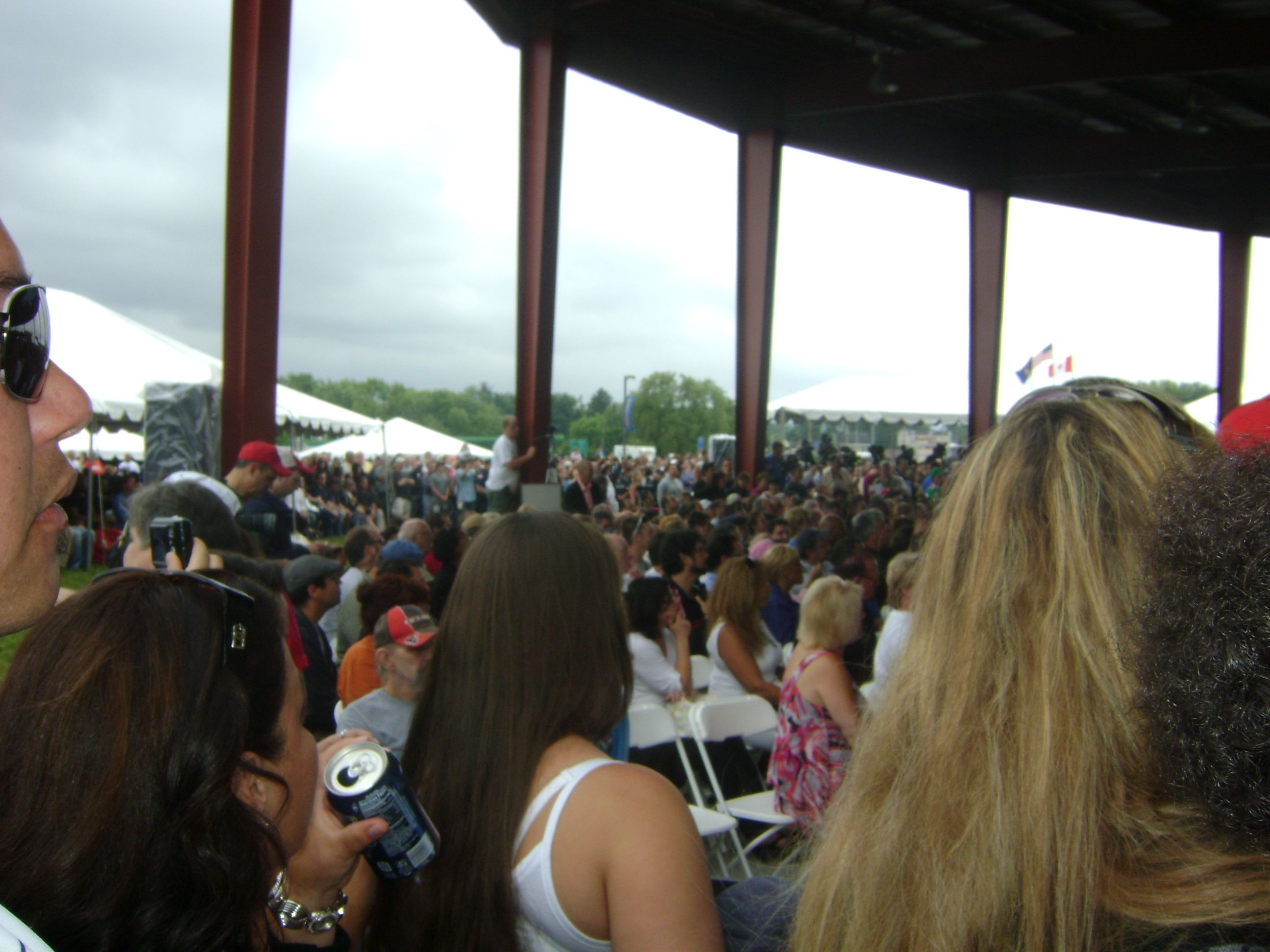 crowd listening to induction speeches